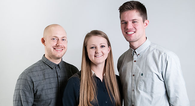 Peter Vestergaard Sørensen, Anne Hjortflod Nielsen og Anders Poulsen.