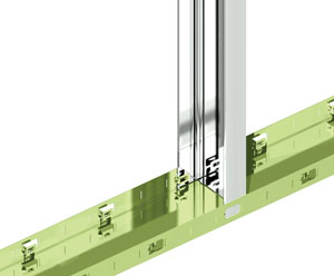 Det patenterede klik-system med låsetapper for hver 15 cm gør det langt enklere at montere lette skillevægge.